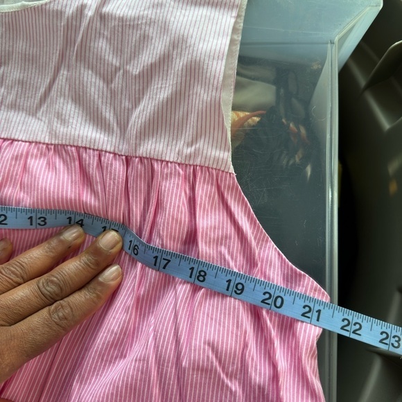 Duffield Lane Adele pink striped cotton dress sleeveless size XL - Picture 8 of 13